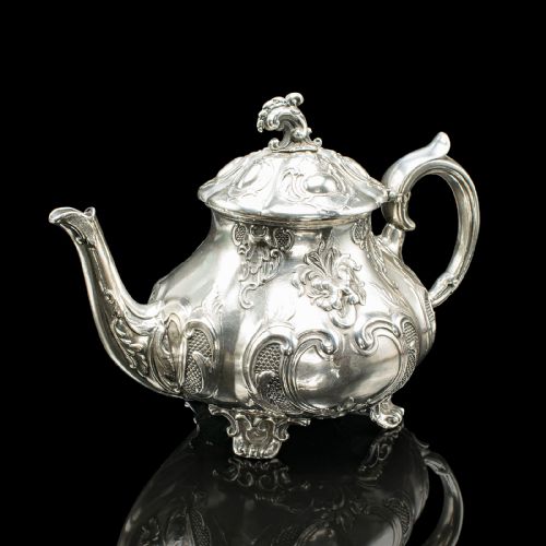 ANTIQUE 4 PIECE TEA SERVICE ENGLISH SILVER PLATE COFFEE POT EDWARDIAN 1910 - ADDITIONAL PHOTO 4