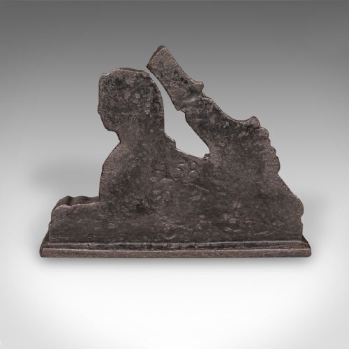 ANTIQUE EGYPTIAN REVIVAL DOORSTOP ENGLISH CAST IRON SPHINX REGENCY CIRCA 1830 - ADDITIONAL PHOTO 4