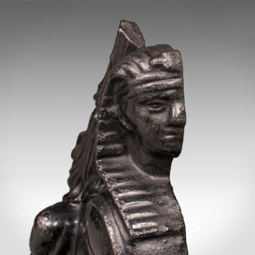 ANTIQUE EGYPTIAN REVIVAL DOORSTOP ENGLISH CAST IRON SPHINX REGENCY CIRCA 1830 - ADDITIONAL PHOTO 6