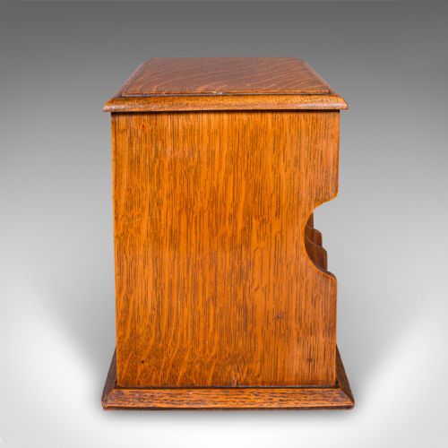 fig 3. Antique Telegram Case, English, Oak, Letter Organiser, Victorian Stationery Box