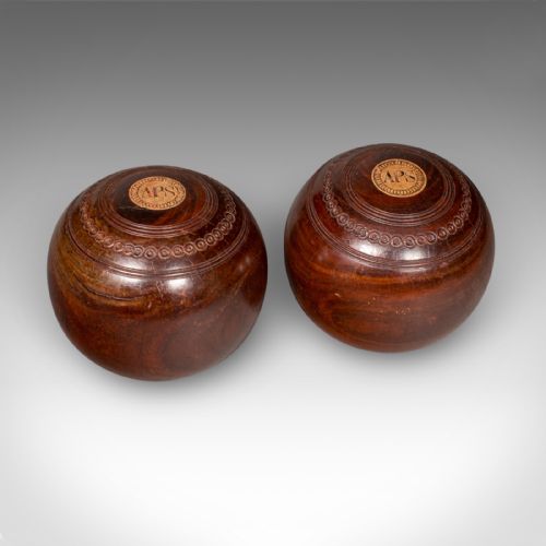 ANTIQUE LAWN BOWLS SET ENGLISH WOODS CERAMIC JACKS GARDEN GAME EDWARDIAN - ADDITIONAL PHOTO 6