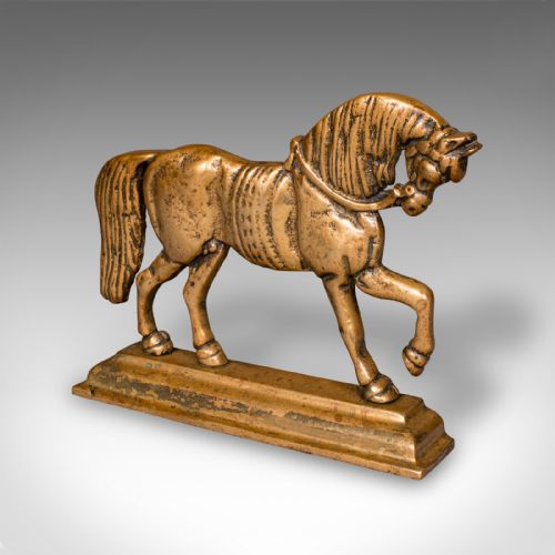 ANTIQUE HORSE DOORSTOP ENGLISH BRASS EQUINE DOOR KEEPER VICTORIAN C1880 - ADDITIONAL PHOTO 2