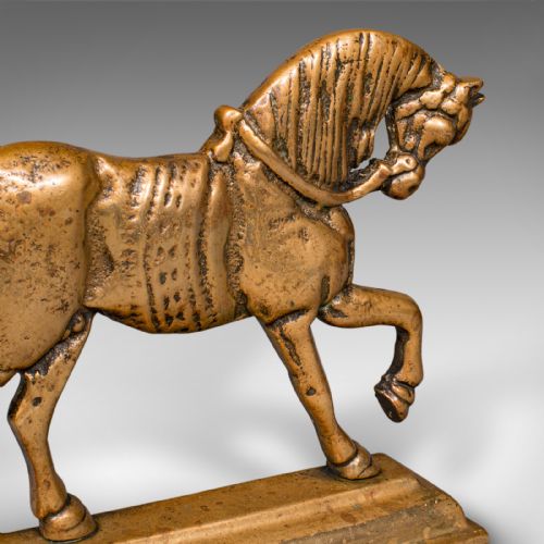 ANTIQUE HORSE DOORSTOP ENGLISH BRASS EQUINE DOOR KEEPER VICTORIAN C1880 - ADDITIONAL PHOTO 9
