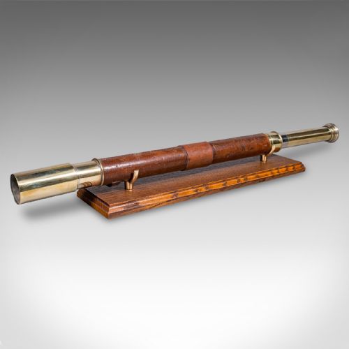 ANTIQUE EXPLORERS TELESCOPE ENGLISH LEATHER DRESSED SPYGLASS EDWARDIAN 1910 - ADDITIONAL PHOTO 1
