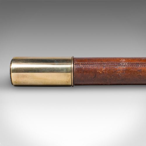 ANTIQUE EXPLORERS TELESCOPE ENGLISH LEATHER DRESSED SPYGLASS EDWARDIAN 1910 - ADDITIONAL PHOTO 5
