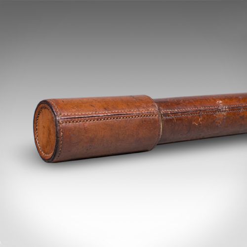 ANTIQUE EXPLORERS TELESCOPE ENGLISH LEATHER DRESSED SPYGLASS EDWARDIAN 1910 - ADDITIONAL PHOTO 6