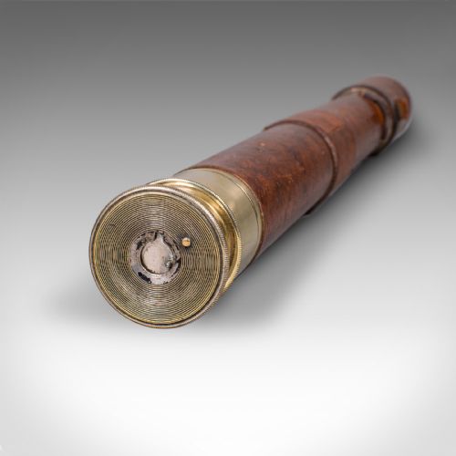 ANTIQUE EXPLORERS TELESCOPE ENGLISH LEATHER DRESSED SPYGLASS EDWARDIAN 1910 - ADDITIONAL PHOTO 8