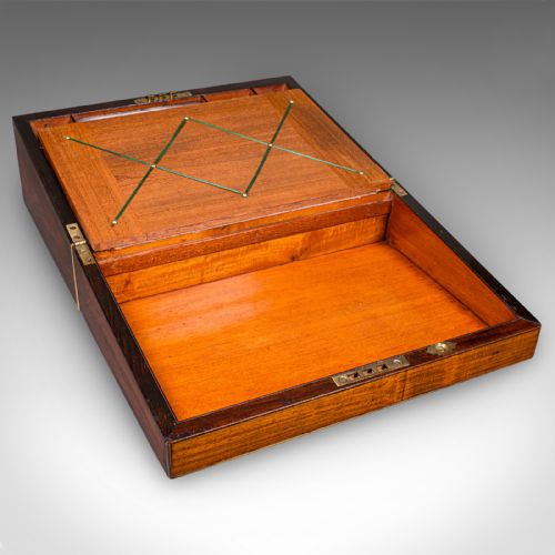 fig 2. Antique Officer's Correspondence Box, English, Writing Slope, Regency, C.1820