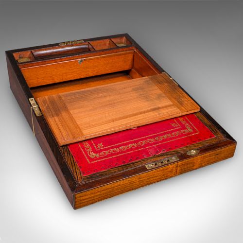 fig 3. Antique Officer's Correspondence Box, English, Writing Slope, Regency, C.1820