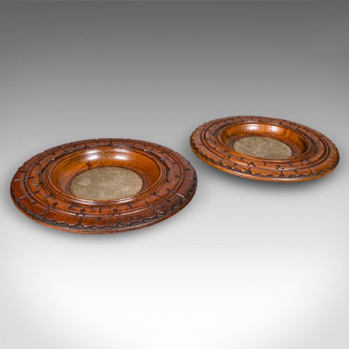 PAIR OF ANTIQUE DECANTER COASTERS ENGLISH WINE BOTTLE STANDS TREEN VICTORIAN - ADDITIONAL PHOTO 1