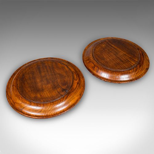 PAIR OF ANTIQUE DECANTER COASTERS ENGLISH WINE BOTTLE STANDS TREEN VICTORIAN - ADDITIONAL PHOTO 4