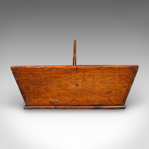 ANTIQUE LADIES COUNTRY KITCHEN WORK BOX ENGLISH OAK GARDEN TRUG VICTORIAN - ADDITIONAL PHOTO 2