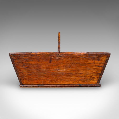 ANTIQUE LADIES COUNTRY KITCHEN WORK BOX ENGLISH OAK GARDEN TRUG VICTORIAN - ADDITIONAL PHOTO 4