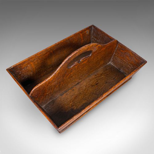 ANTIQUE LADIES COUNTRY KITCHEN WORK BOX ENGLISH OAK GARDEN TRUG VICTORIAN - ADDITIONAL PHOTO 5