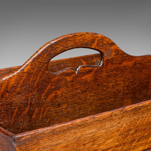ANTIQUE LADIES COUNTRY KITCHEN WORK BOX ENGLISH OAK GARDEN TRUG VICTORIAN - ADDITIONAL PHOTO 7