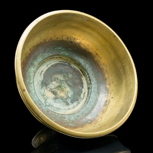 ANTIQUE PLANTER BOWL ORIENTAL BRASS JARDINIERE DISH EARLY VICTORIAN C1850 - ADDITIONAL PHOTO 5