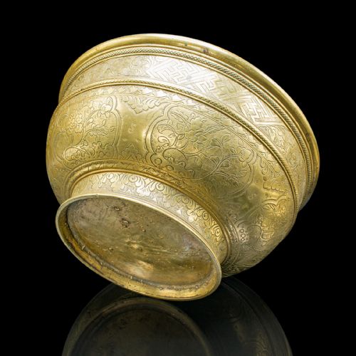 ANTIQUE PLANTER BOWL ORIENTAL BRASS JARDINIERE DISH EARLY VICTORIAN C1850 - ADDITIONAL PHOTO 6