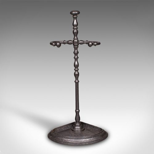 ANTIQUE CORNER UMBRELLA STAND FRENCH CAST IRON HALLWAY DRYING RACK VICTORIAN - ADDITIONAL PHOTO 1