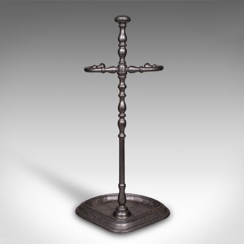 ANTIQUE CORNER UMBRELLA STAND FRENCH CAST IRON HALLWAY DRYING RACK VICTORIAN - ADDITIONAL PHOTO 3