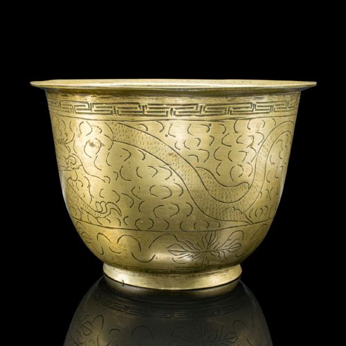 ANTIQUE JARDINIERE DISH JAPANESE MEIJI BRONZE DECOR PLANTER BOWL VICTORIAN - ADDITIONAL PHOTO 2