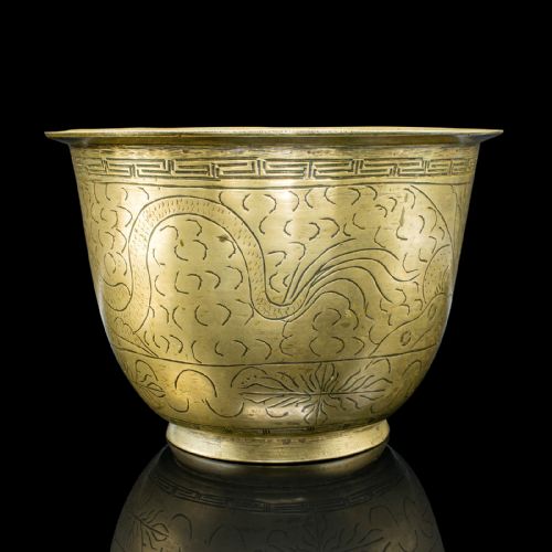 ANTIQUE JARDINIERE DISH JAPANESE MEIJI BRONZE DECOR PLANTER BOWL VICTORIAN - ADDITIONAL PHOTO 3