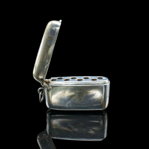 SMALL ANTIQUE SHOOTING PEG CASE ENGLISH SILVER PLATE MARKER BOX VICTORIAN - ADDITIONAL PHOTO 4
