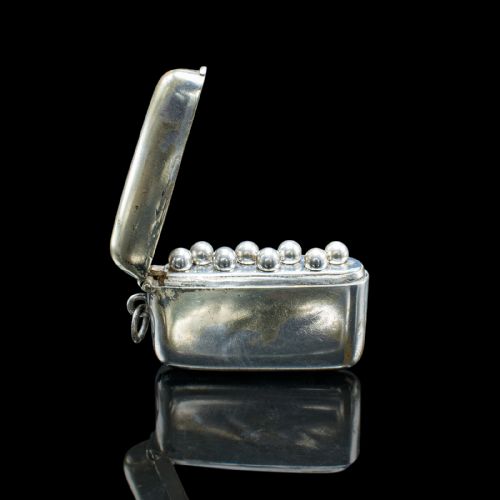 SMALL ANTIQUE SHOOTING PEG CASE ENGLISH SILVER PLATE MARKER BOX VICTORIAN - ADDITIONAL PHOTO 5