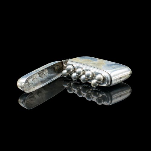 SMALL ANTIQUE SHOOTING PEG CASE ENGLISH SILVER PLATE MARKER BOX VICTORIAN - ADDITIONAL PHOTO 7
