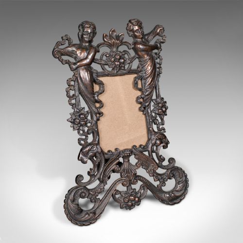 fig 1. Antique Picture Frame, English, Photo Holder, Art Nouveau, Victorian, Circa 1900