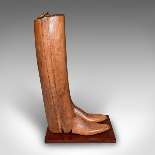 ANTIQUE BOOTMAKERS DISPLAY ENGLISH BEECH RIDING BOOT STRETCHER EDWARDIAN - ADDITIONAL PHOTO 2