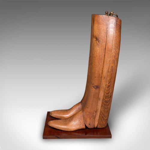 ANTIQUE BOOTMAKERS DISPLAY ENGLISH BEECH RIDING BOOT STRETCHER EDWARDIAN - ADDITIONAL PHOTO 3