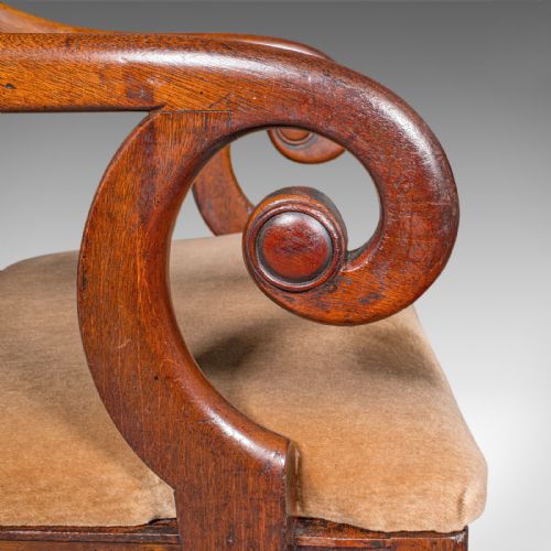 PAIR OF ANTIQUE MORNING ROOM CHAIRS ENGLISH ELBOW SEAT REGENCY CIRCA 1820 - ADDITIONAL PHOTO 9