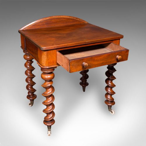 ANTIQUE WRITING DESK ENGLISH SIDE TABLE CORRESPONDENCE STUDY VICTORIAN 1890 - ADDITIONAL PHOTO 1