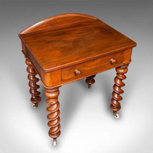 ANTIQUE WRITING DESK ENGLISH SIDE TABLE CORRESPONDENCE STUDY VICTORIAN 1890 - ADDITIONAL PHOTO 6