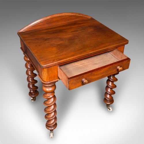 ANTIQUE WRITING DESK ENGLISH SIDE TABLE CORRESPONDENCE STUDY VICTORIAN 1890 - ADDITIONAL PHOTO 7