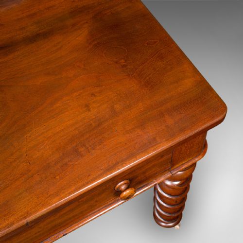 ANTIQUE WRITING DESK ENGLISH SIDE TABLE CORRESPONDENCE STUDY VICTORIAN 1890 - ADDITIONAL PHOTO 8