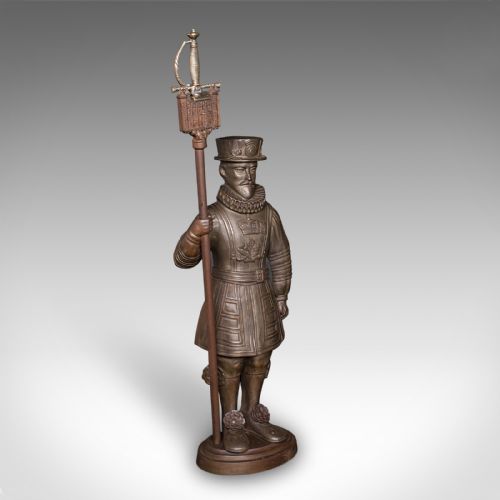 fig 1. Antique Beefeater Fireside Companion, Cast Iron, English, Fire Tools, Edwardian