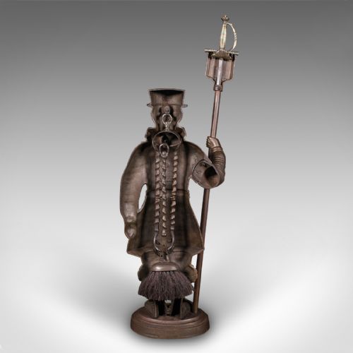 fig 5. Antique Beefeater Fireside Companion, Cast Iron, English, Fire Tools, Edwardian