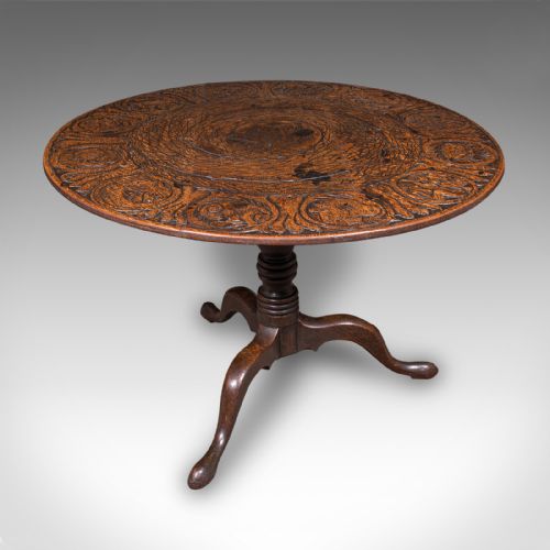 ANTIQUE TAROT PARLOUR TABLE ENGLISH OAK ZODIAC CARVING VICTORIAN CIRCA 1870 - ADDITIONAL PHOTO 2