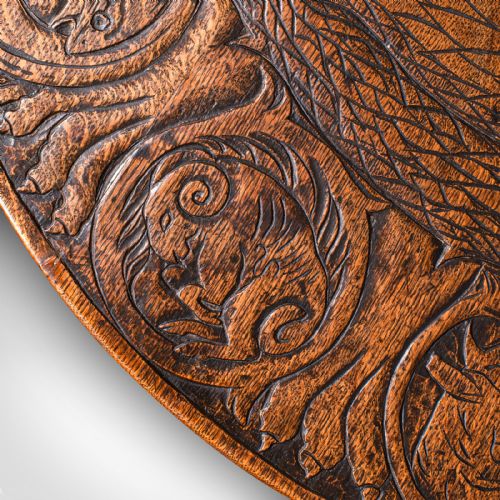 ANTIQUE TAROT PARLOUR TABLE ENGLISH OAK ZODIAC CARVING VICTORIAN CIRCA 1870 - ADDITIONAL PHOTO 9