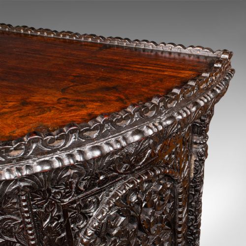 ANTIQUE VERANDA GIN CABINET CEYLON TEAK CORNER CUPBOARD VICTORIAN C1880 - ADDITIONAL PHOTO 5