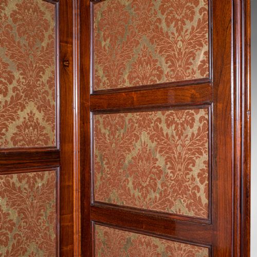 LARGE ANTIQUE 4PANEL PRIVACY SCREEN ENGLISH ROOM DIVIDER NEEDLEPOINT REGENCY - ADDITIONAL PHOTO 4