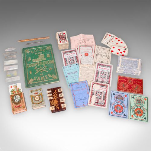 fig 6. Antique Parlour Games Compendium, English, Gaming Box, Chess, Cards, Victorian