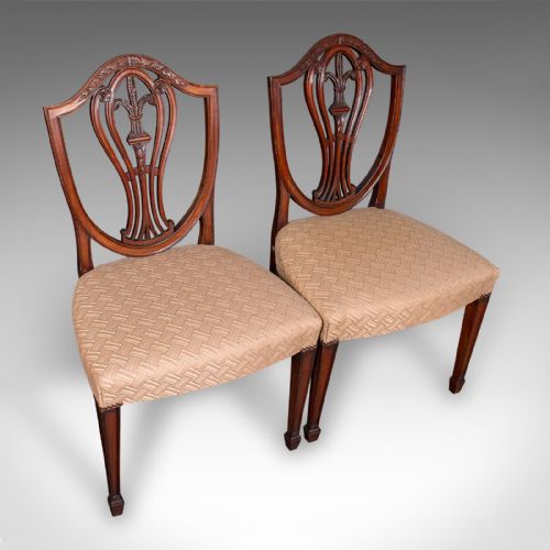 fig 4. Set of 12 Antique Dining Chairs, English, Carver, Seat, Hepplewhite, Edwardian