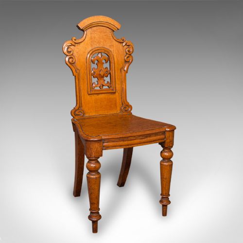 PAIR OF ANTIQUE HALL CHAIRS SCOTTISH OAK RECEPTION SEATS REGENCY CIRCA 1830 - ADDITIONAL PHOTO 2