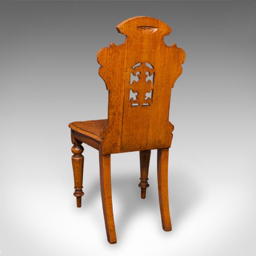 PAIR OF ANTIQUE HALL CHAIRS SCOTTISH OAK RECEPTION SEATS REGENCY CIRCA 1830 - ADDITIONAL PHOTO 3