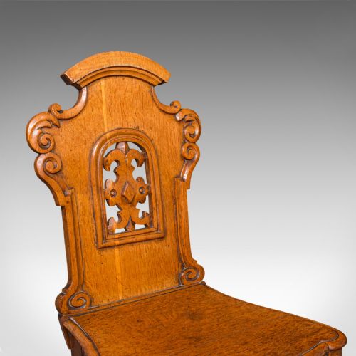 PAIR OF ANTIQUE HALL CHAIRS SCOTTISH OAK RECEPTION SEATS REGENCY CIRCA 1830 - ADDITIONAL PHOTO 6