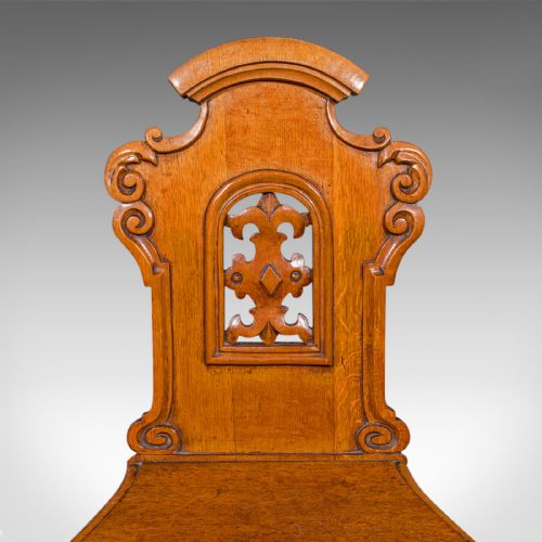 PAIR OF ANTIQUE HALL CHAIRS SCOTTISH OAK RECEPTION SEATS REGENCY CIRCA 1830 - ADDITIONAL PHOTO 7