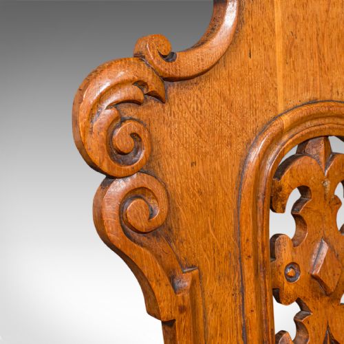 PAIR OF ANTIQUE HALL CHAIRS SCOTTISH OAK RECEPTION SEATS REGENCY CIRCA 1830 - ADDITIONAL PHOTO 8