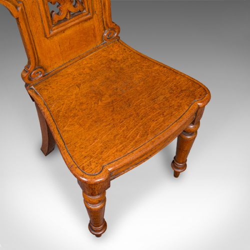 PAIR OF ANTIQUE HALL CHAIRS SCOTTISH OAK RECEPTION SEATS REGENCY CIRCA 1830 - ADDITIONAL PHOTO 9